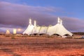 Full moon over a circus tent Royalty Free Stock Photo